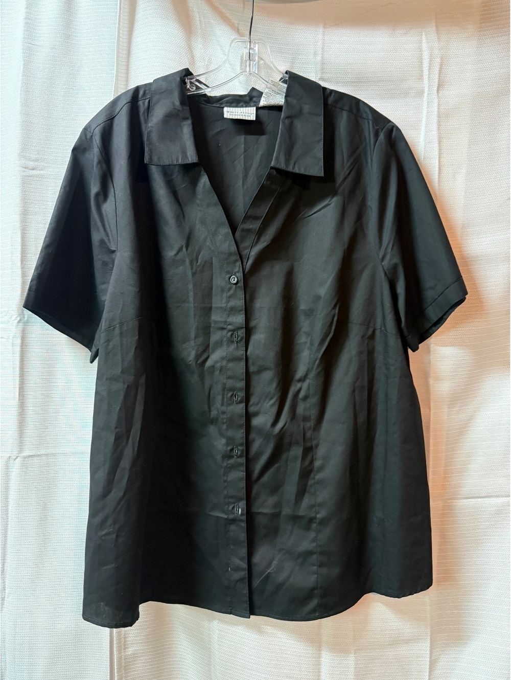 White Stag Women's Plus Black Button-Up Shirt Size 18W/20W